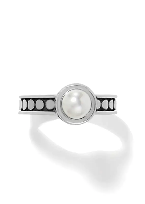 Pebble Dot Pearl Slim Ring