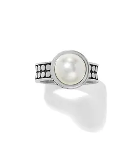 Pebble Dot Pearl Wide Ring