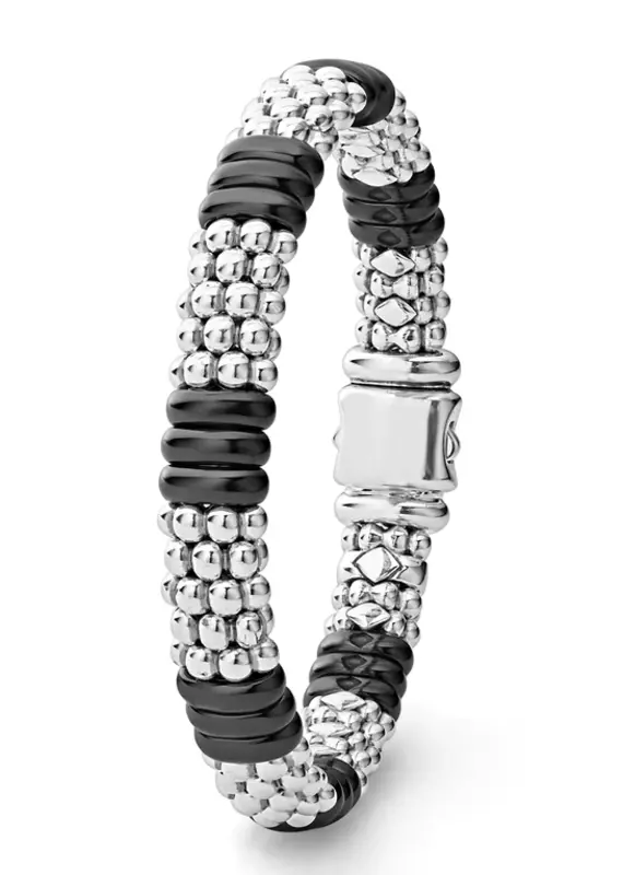 LAGOS Black Ceramic Caviar Beaded Bracelet