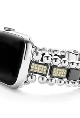 LAGOS Smart Caviar Black Ceramic Half Diamond Watch Bracelet