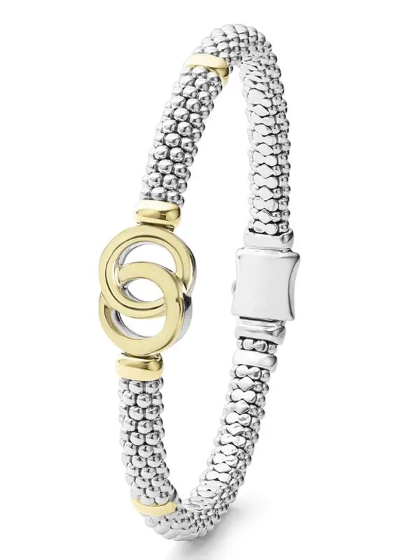 LAGOS Signature Caviar Two-Tone Interlocking Caviar 6mm Bracelet