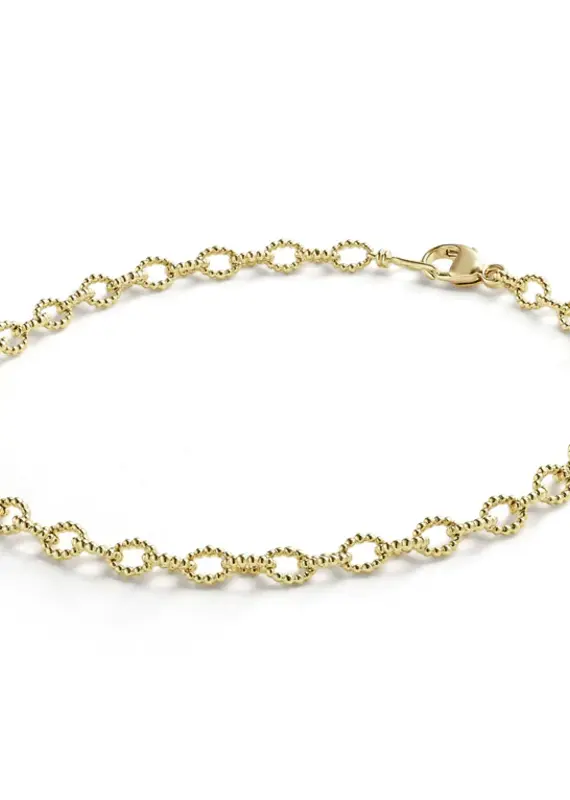 LAGOS Signature Caviar 18K Gold Petite Sm Link Bracelet