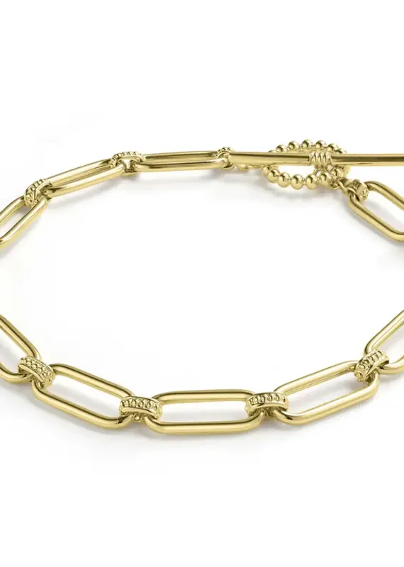 LAGOS Signature Caviar 18K Gold Petite Lg Link Bracelet