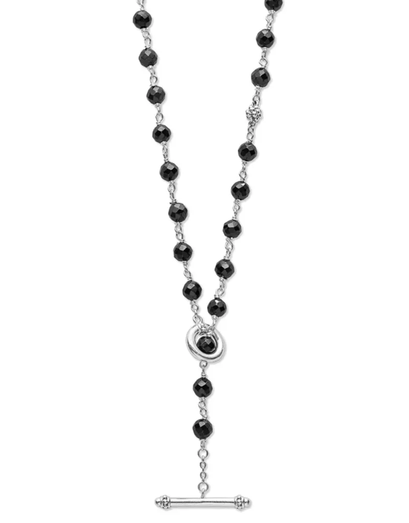LAGOS Caviar Icon Long Black Ceramic Beaded Necklace