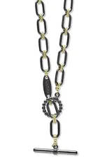 LAGOS Signature Caviar Black Ceramic  & 18k Gold Sm Link Necklace