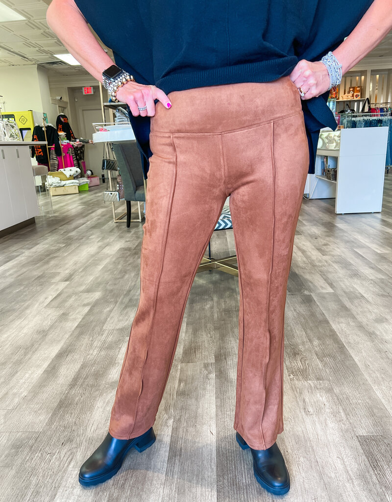 J.HOFFMAN'S Pearl Full Length Flair Pants in Penny Brown