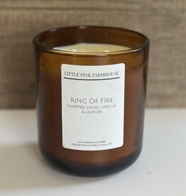 J.HOFFMAN'S Little Pink Farmhouse Ring of Fire Amber Aura Candle