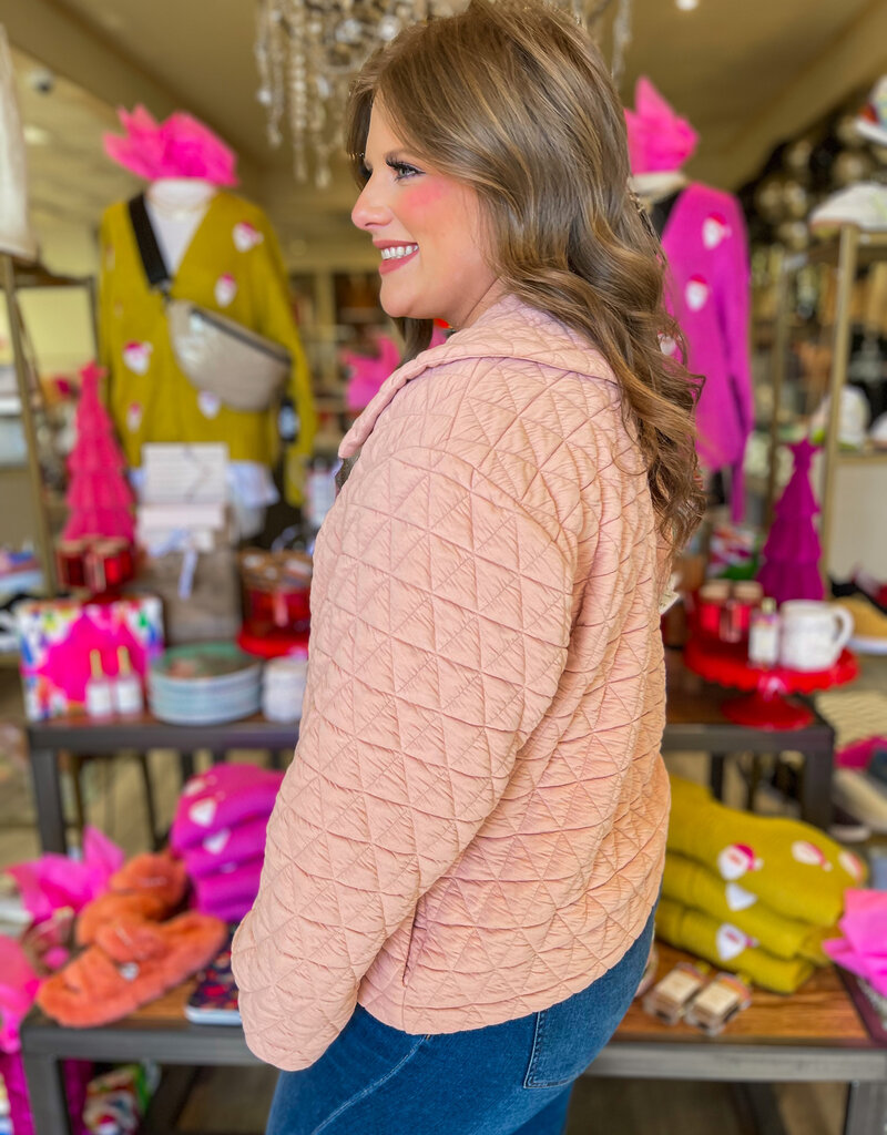 J.HOFFMAN'S Quilted Swing Jacket - Chlk Pink
