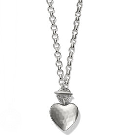 Inner Circle Heart Toggle Necklace in Silver