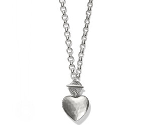 Locket Charm · Magnetic-Closure-Silver-Heart –