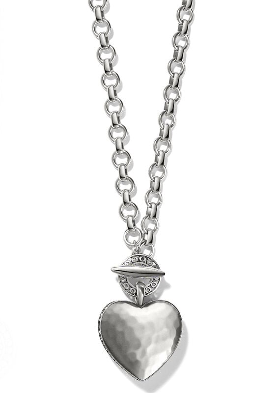 Inner Circle Heart Toggle Necklace in Silver