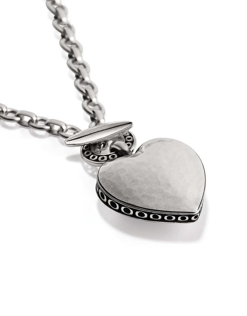 Inner Circle Heart Toggle Necklace in Silver