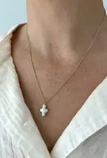 J.HOFFMAN'S Single Pearl Cross Chain Necklace