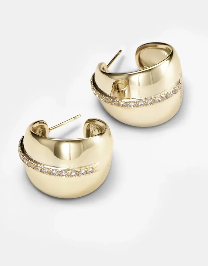 J.HOFFMAN'S She's So Smooth Pave Hoops