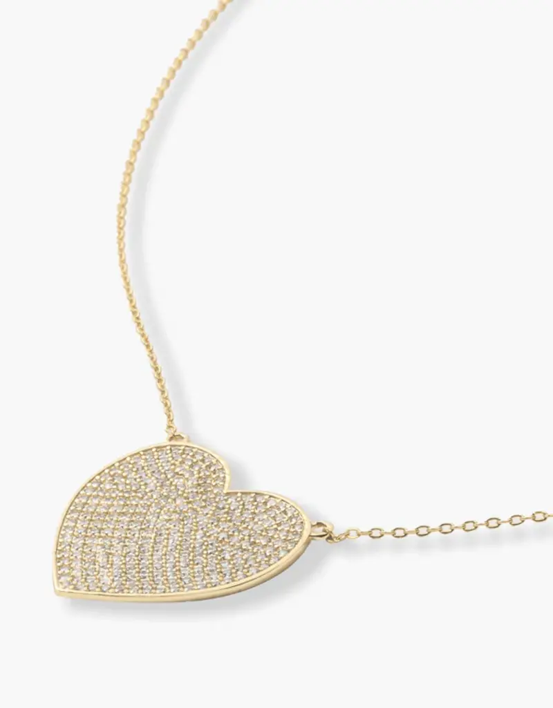 J.HOFFMAN'S XL Whole Heart Pave 15" Ncklc