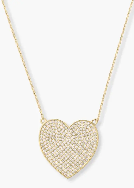 J.HOFFMAN'S XL Whole Heart Pave 18" Ncklc