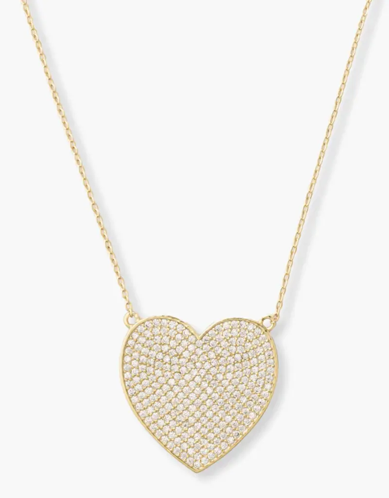 J.HOFFMAN'S XL Whole Heart Pave 18" Ncklc