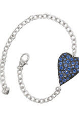 Glisten Heart Petite Bracelet. In Blue