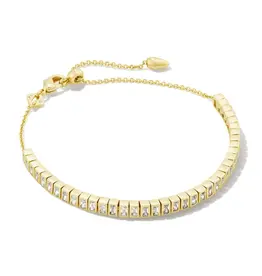 KENDRA SCOTT Gracie Tennis Delicate Chain Bracelet in White Crystal