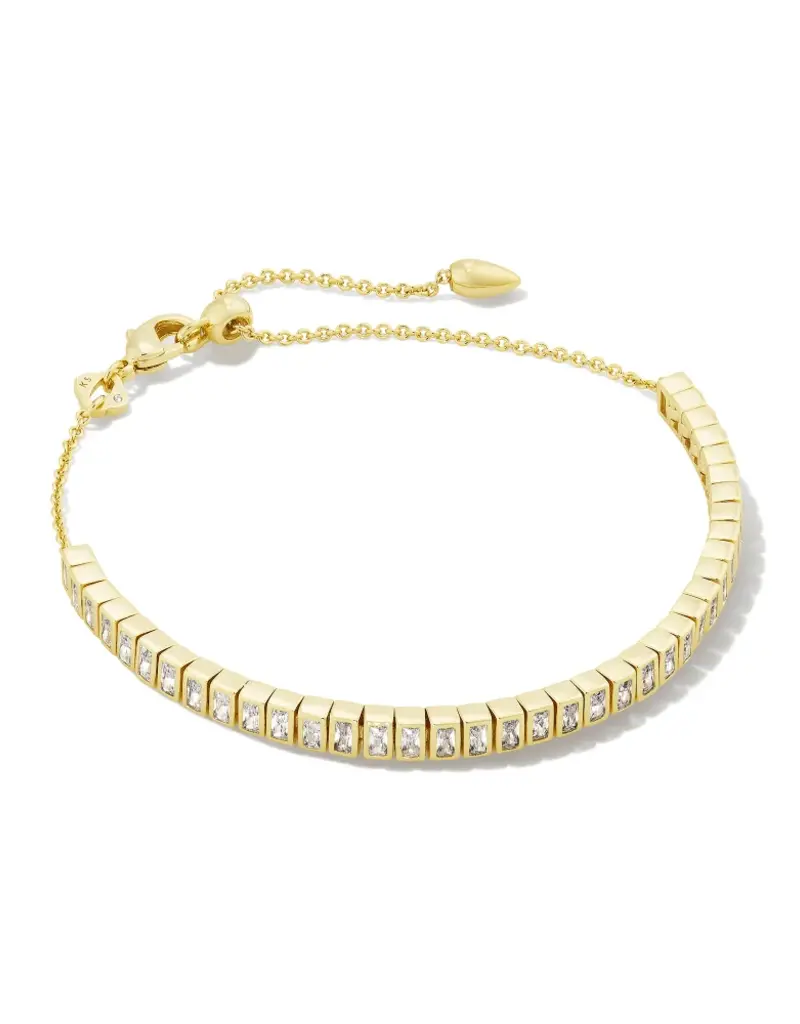 KENDRA SCOTT Gracie Tennis Delicate Chain Bracelet in White Crystal