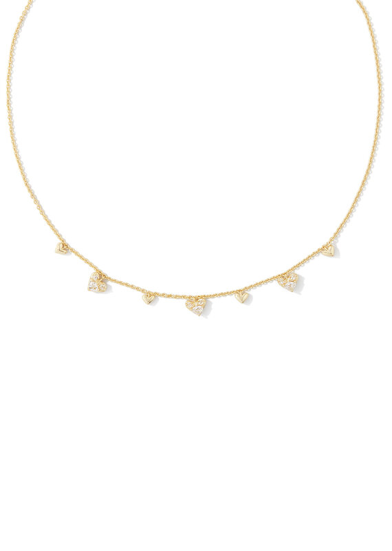 KENDRA SCOTT Haven Heart Crystal Choker Necklace in White Crystal