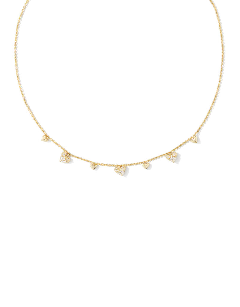 KENDRA SCOTT Haven Heart Crystal Choker Necklace in White Crystal