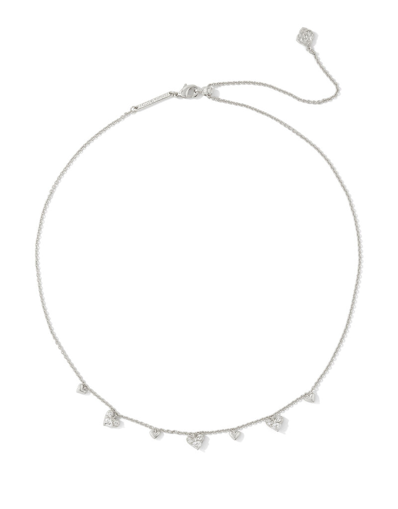 KENDRA SCOTT Haven Heart Crystal Choker Necklace in White Crystal