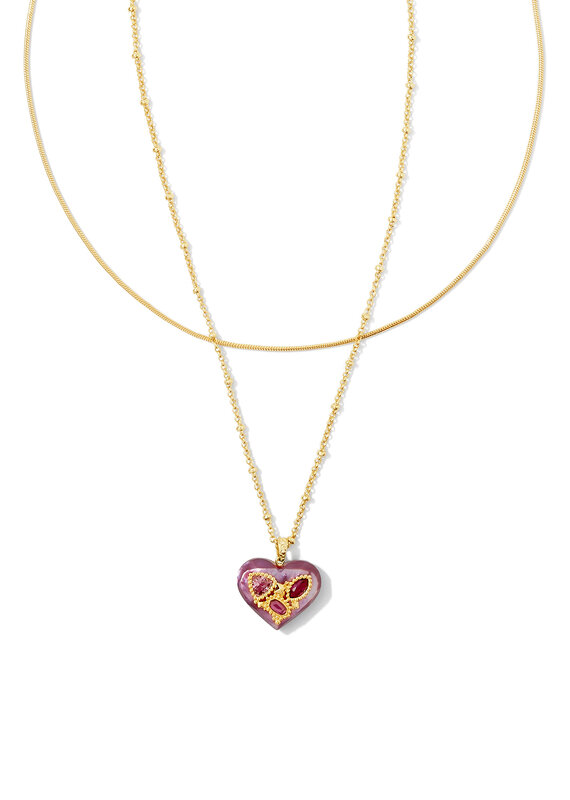 KENDRA SCOTT Penny Heart Multi Strand Necklace