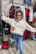 J.HOFFMAN'S Queen of Sparkles Slam Dunk Icon Sweatshirt - White