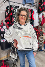 J.HOFFMAN'S Queen of Sparkles Slam Dunk Icon Sweatshirt - White