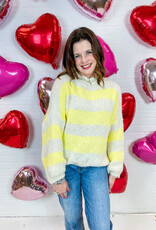 J.HOFFMAN'S Relaxed Striped Knit Sweater - Yellow