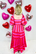 J.HOFFMAN'S Stripe Prints Maxi Dress