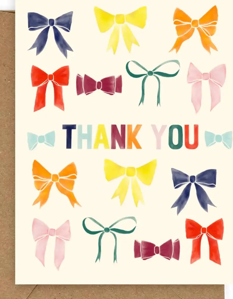 J.HOFFMAN'S Rainbow Bows Box of 6 Thank You Cards
