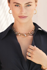 Meridian Petite Beaded Station Necklace in Gold