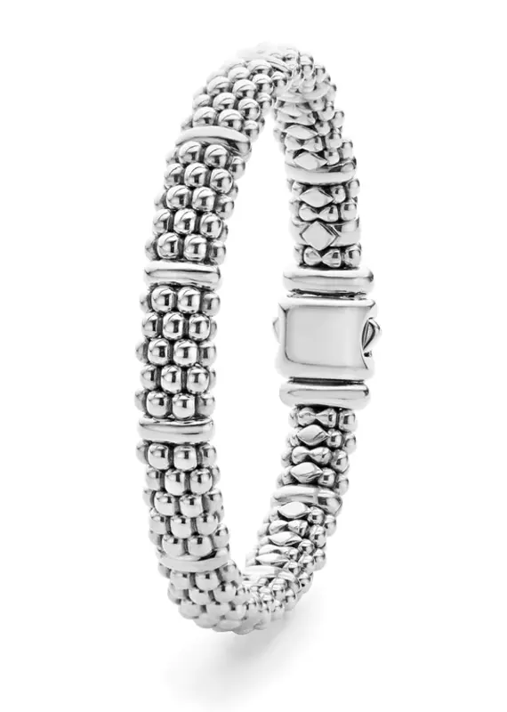 LAGOS Signature Caviar 9mm Beaded Bracelet w/ Silver Bars