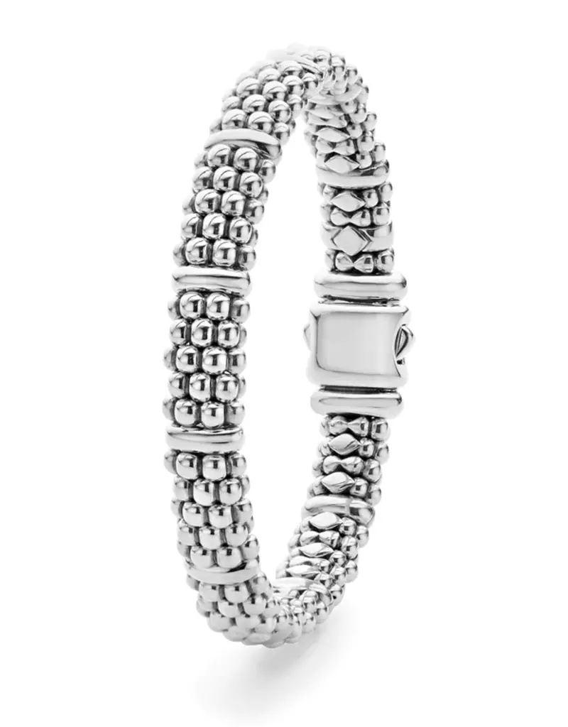 LAGOS Signature Caviar 9mm Beaded Bracelet w/ Silver Bars