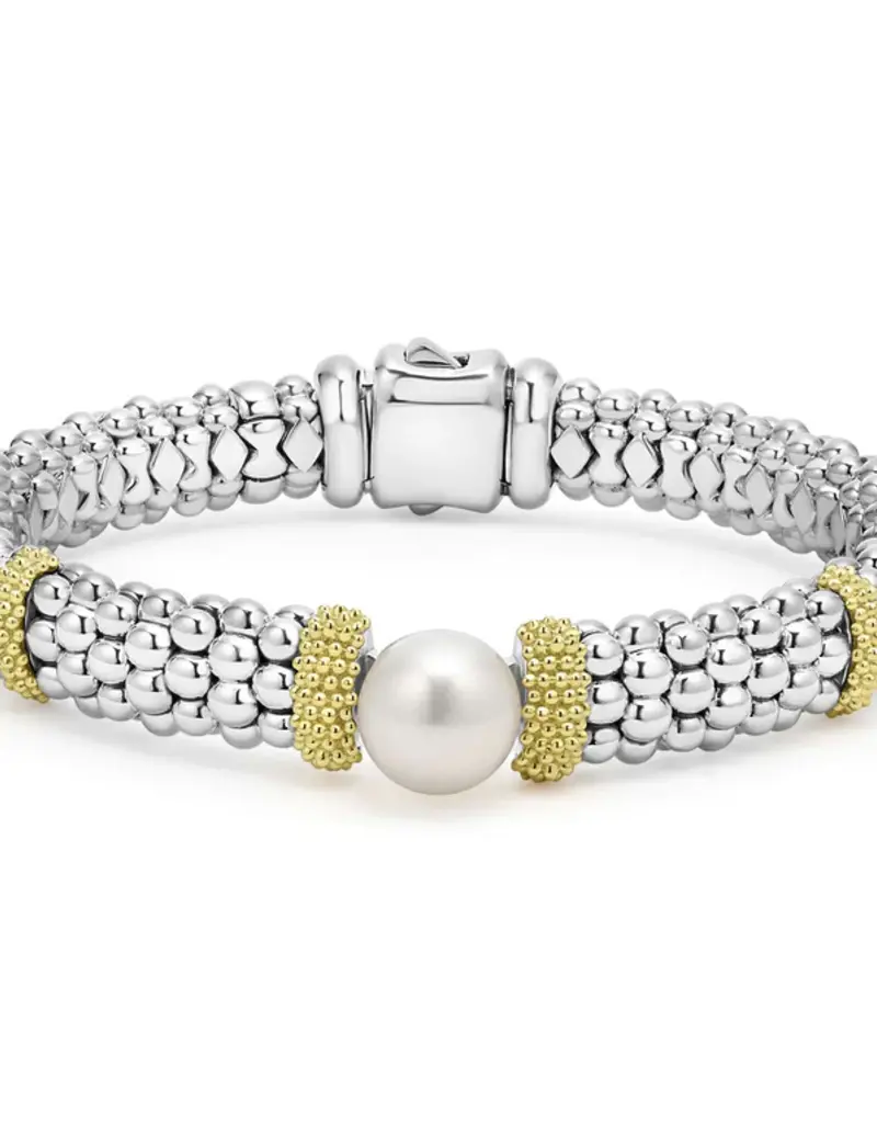 LAGOS Luna Two-Tone Pearl Caviar Bracelet | 9mm
