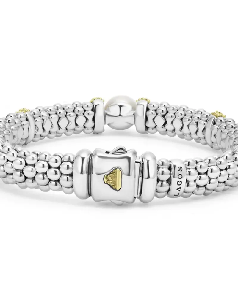 LAGOS Luna Two-Tone Pearl Caviar Bracelet | 9mm