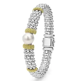 LAGOS Luna Two-Tone Pearl Caviar Bracelet | 9mm