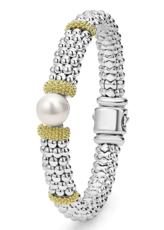 LAGOS Luna Two-Tone Pearl Caviar Bracelet | 9mm