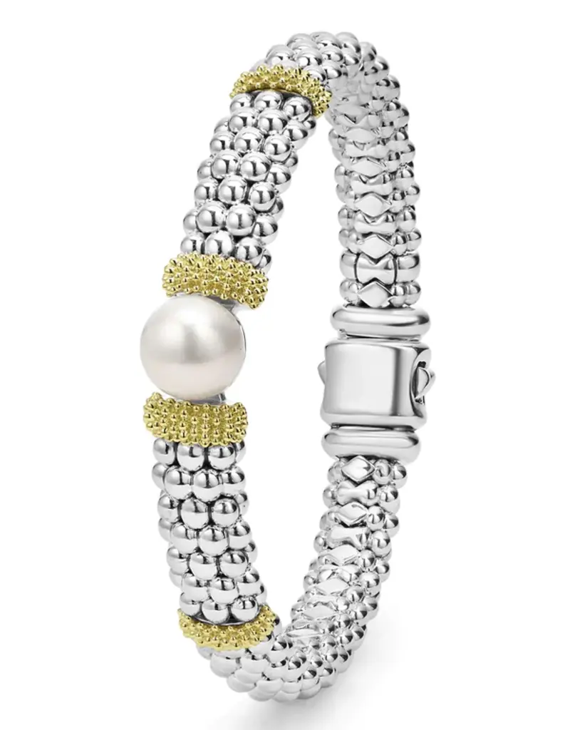 LAGOS Luna Two-Tone Pearl Caviar Bracelet | 9mm