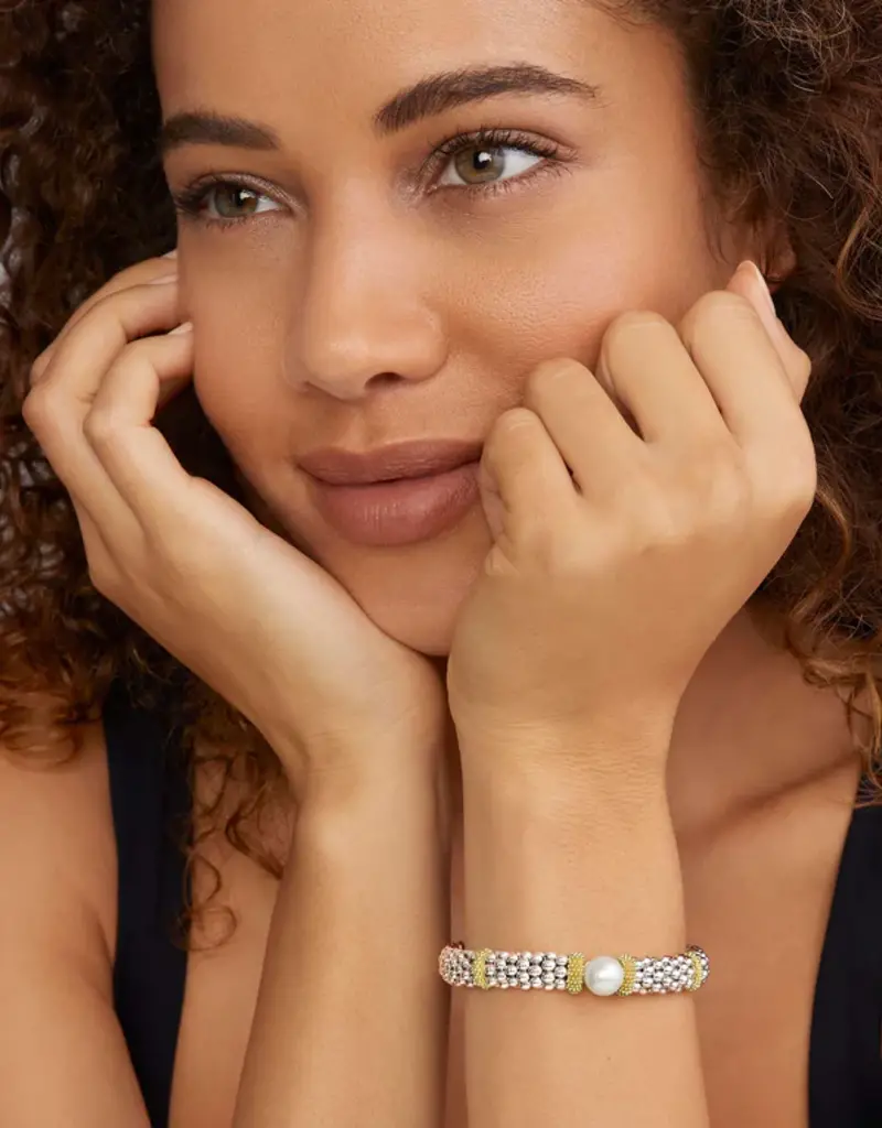 LAGOS Luna Two-Tone Pearl Caviar Bracelet | 9mm