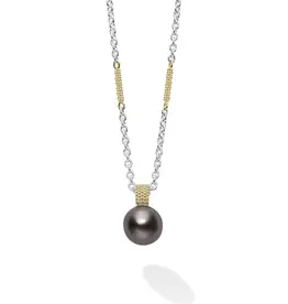 LAGOS Luna Tahitian Black Pearl Pendant Necklace