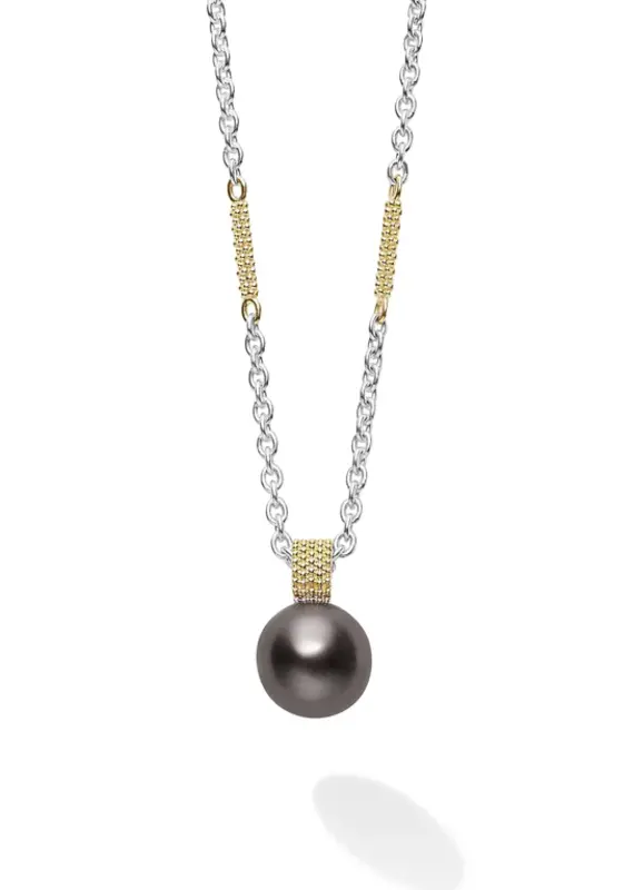 LAGOS Luna Tahitian Black Pearl Pendant Necklace
