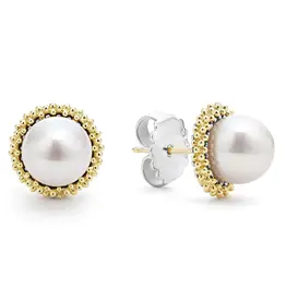 LAGOS Luna 18K Gold Caviar Pearl Stud Earrings