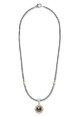LAGOS Luna Tahitian Black Pearl Diamond Caviar Necklace