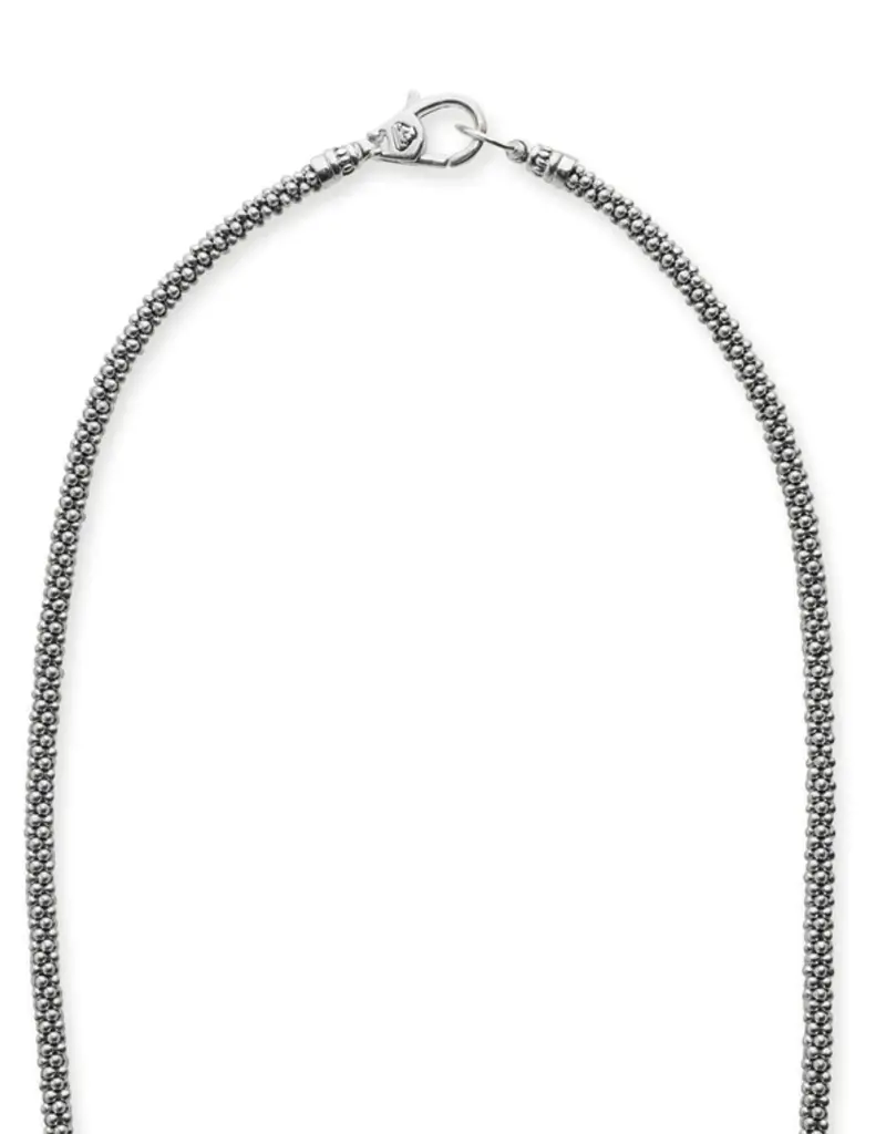 LAGOS Luna Tahitian Black Pearl Diamond Caviar Necklace