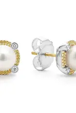 LAGOS Luna Pearl Diamond Stud Earrings