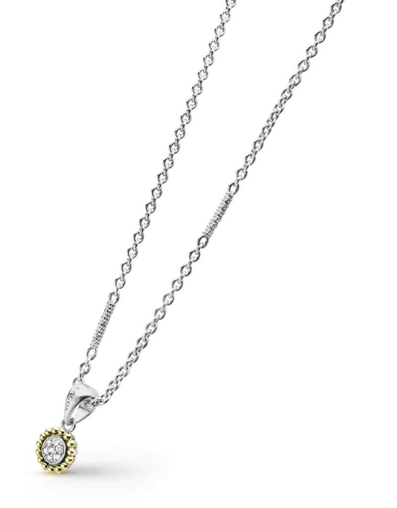 LAGOS Caviar Lux Diamond Two-Tone Pendant Necklace