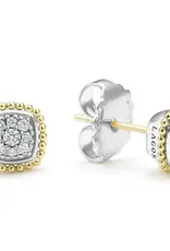 LAGOS Rittenhouse Diamond Two-Tone Caviar Diamond Stud Earring